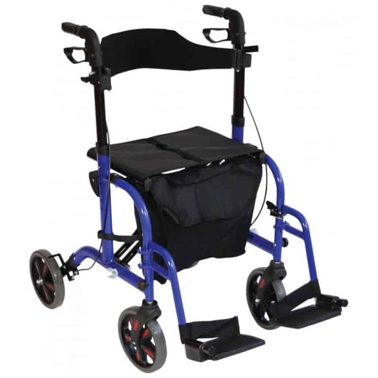 Aidapt Duo Deluxe Rollator and Transit Chair Blue Aidapt Duo Deluxe Rollator and Transit Chair Blue