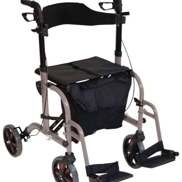 Aidapt Duo Deluxe Rollator and Transit Chair Grey Aidapt Duo Deluxe Rollator and Transit Chair Grey