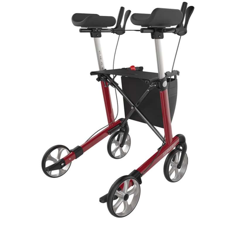 Server W Forearm Rollator Red Rear