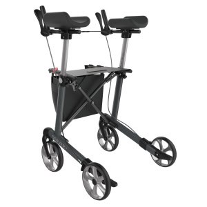 Server W Forearm Rollator Grey Rear