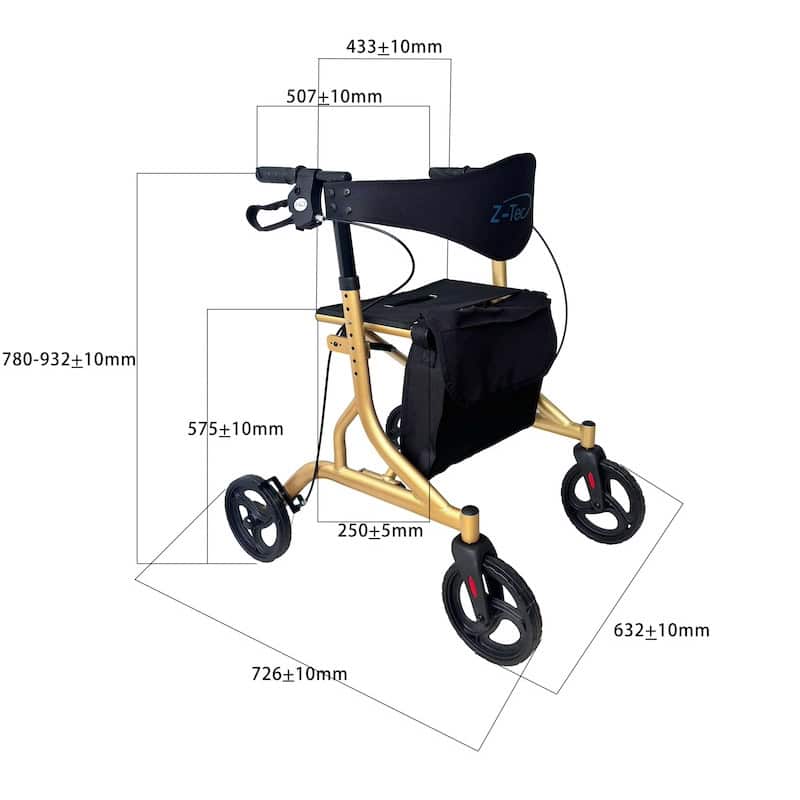 Z-Tec Falcon XL Rollator Champagne Z-Tec Falcon XL Rollator Champagne