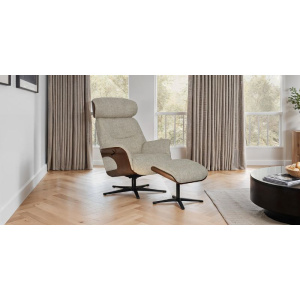 Wren Swivel Recliner Oatmeal Lifestyle