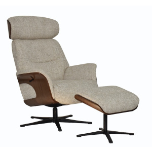 Wren Swivel Recliner & Footstool Oatmeal