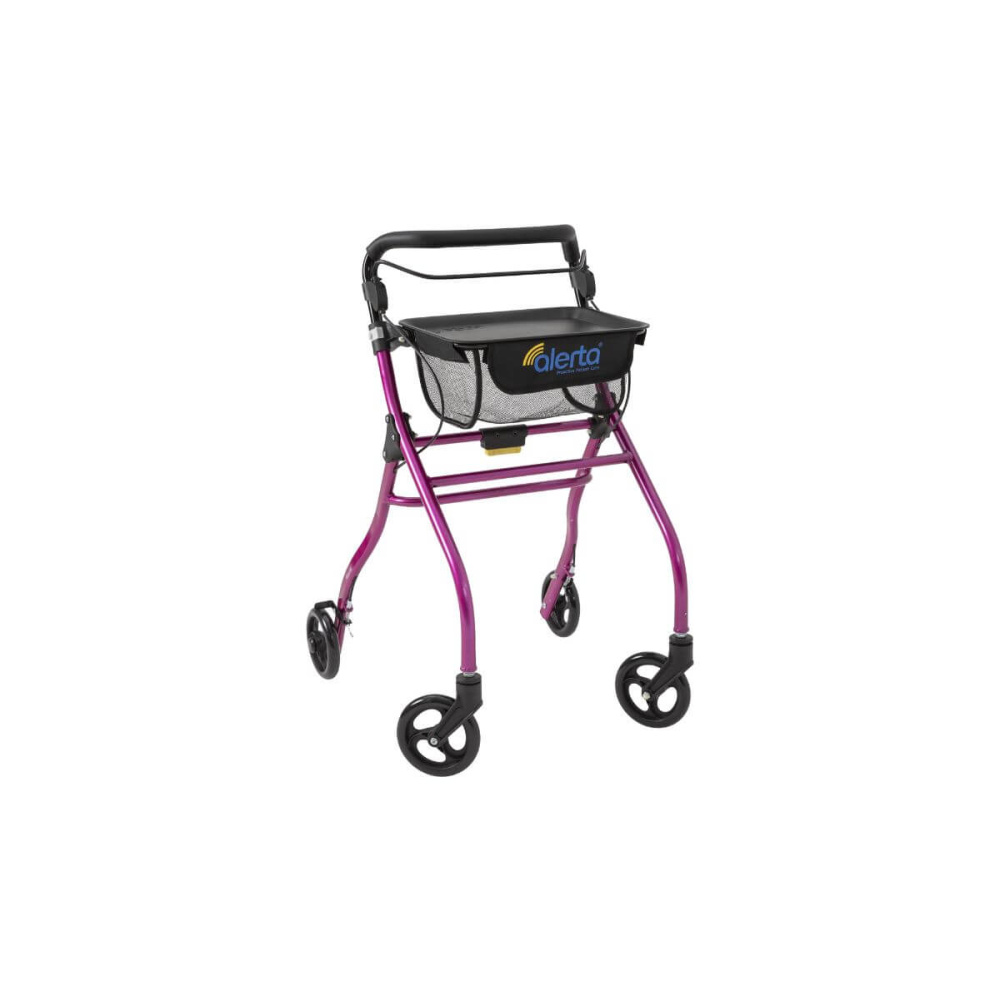Alerta Four Wheel Aluminium Indoor Rollator Pink Alerta Four Wheel Aluminium Indoor Rollator Pink