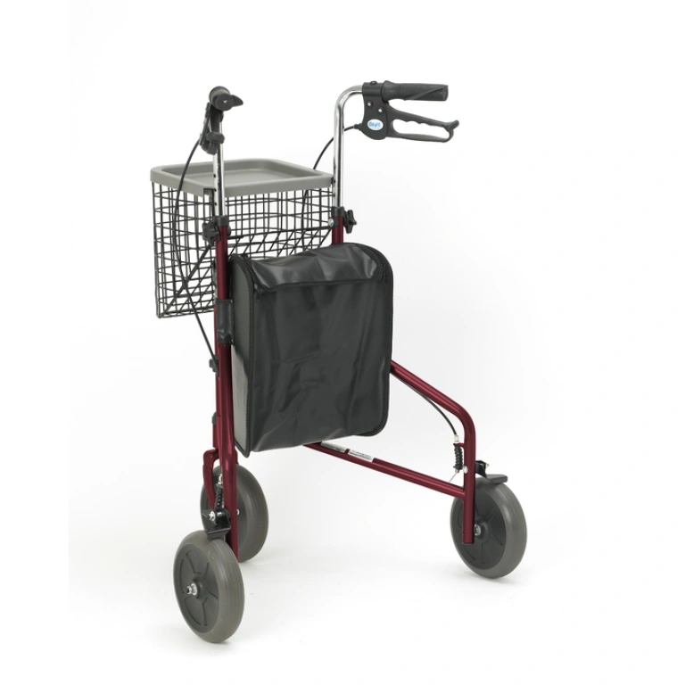 Days Three Wheeled Rollator Red Rear Days Three Wheeled Rollator Red Rear