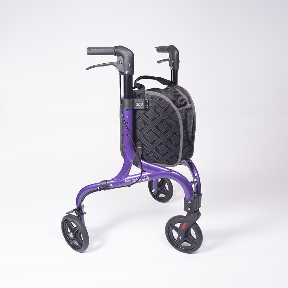 NRS Freestyle 3 Wheel Rollator Purple-3-wheel-rollator-purple NRS Freestyle 3 Wheel Rollator Purple