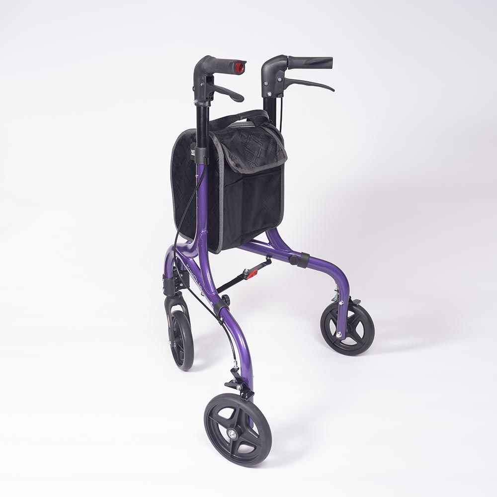 NRS Freestyle 3 Wheel Rollator Purple Rear-3-wheel-rollator-purple-rear NRS Freestyle 3 Wheel Rollator Purple Rear